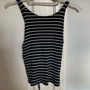 Black and white striped tank